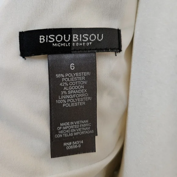 Bisou Bisou White and Blue Floral Midi Dress Women's Size 6 With Pockets - Picture 16 of 16